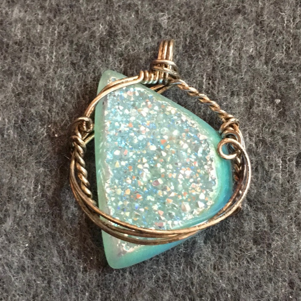 Light Blue Druzy Pendant